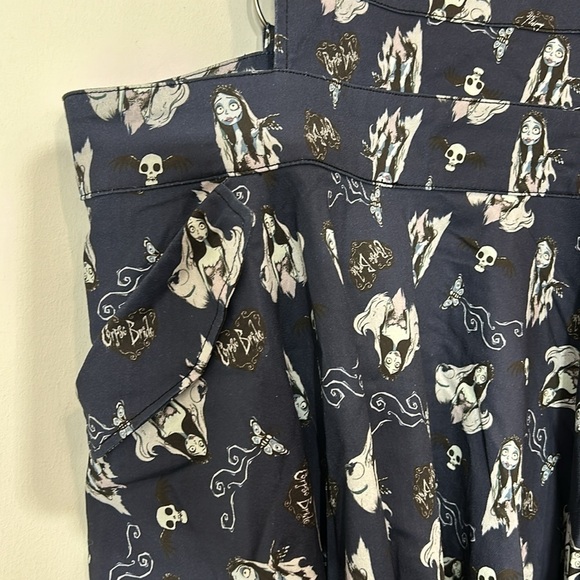Brand new CORPSE BRIDE X UNIQUE VINTAGE BRIONNE PINAFORE SKIRT plus 1X blue navy - Picture 6 of 9